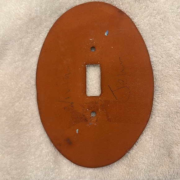 VINTAGE ARTISAN HAND GLAZED CERAMIC SWITCH PLATE FOR SINGLE SWITCH LIGHT - Picture 2 of 6